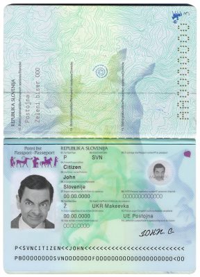 Authentic Slovenia PSD Passport Template