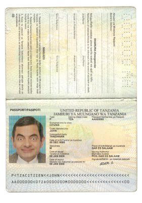 Authentic Tanzania PSD Passport Template
