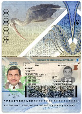 Authentic Trinidad and Tobago PSD Passport Template
