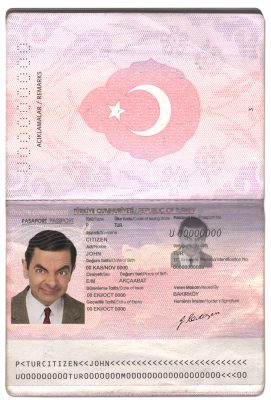 Authentic Turkey PSD Passport Template (2010-2018)