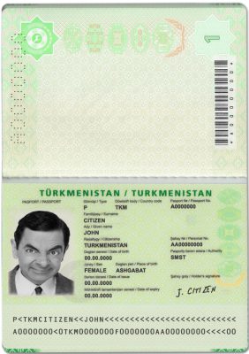 Authentic Turkmenistan PSD Passport Template