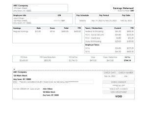 USA Editable Templates 14 USA New York earnings statement Word and PDF template