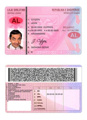 Fake Albania Driver License Template | PSD Layer-Based