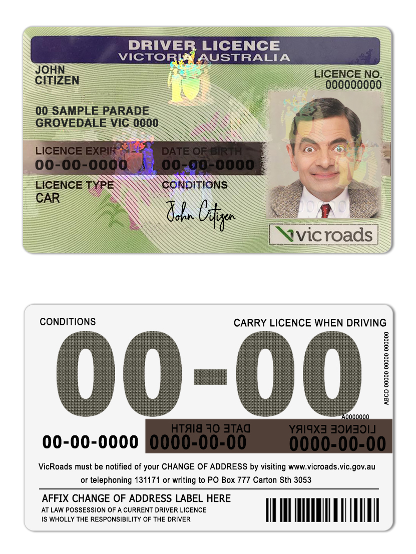 Fake Australia Victoria state Driver License Template | PSD Layer-Based