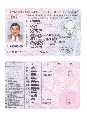 Fake Bulgaria Driver License Template