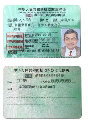 Fake China Driver License Template