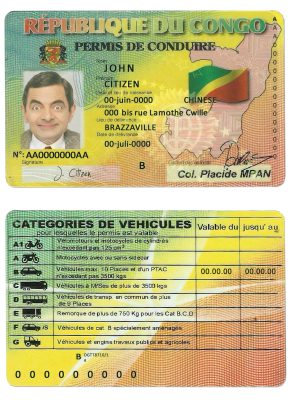 Fake Congo Driver License Template | PSD Layer-Based