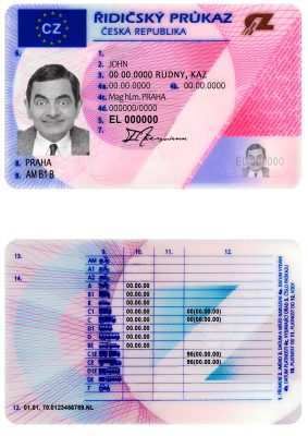 Fake Czech Driver License Template