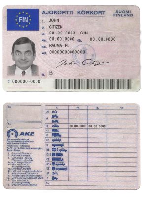 Fake Finland Driver License Template