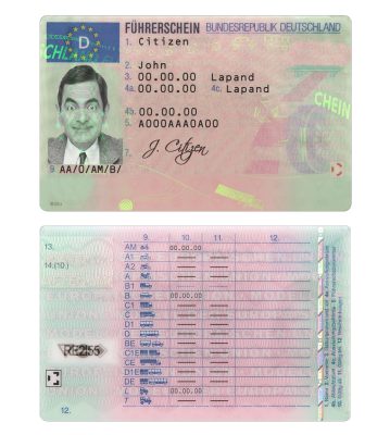 Fake Germany Driver License Template