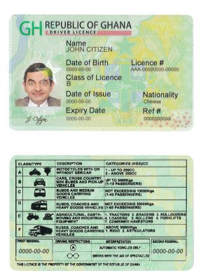 Fake Ghana Driver License Template | PSD Layer-Based