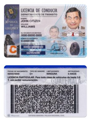 Fake Guatemala Driver License Template | PSD Layer-Based