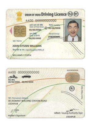 Fake India Driver License Template