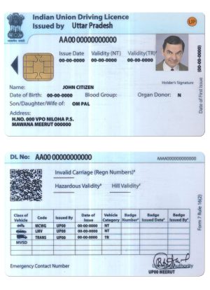 India Editable Docs 8 Fake India Union Driver License Template