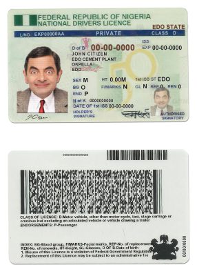 Fake Nigeria Driver License Template