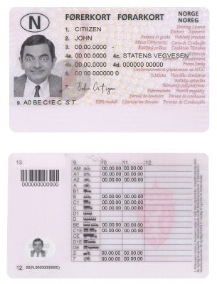 Fake Norway Driver License Template