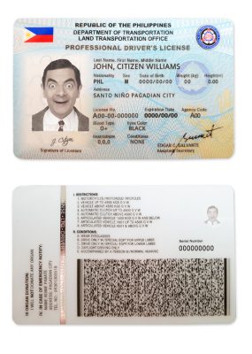 Fake Philippines Driver License Template