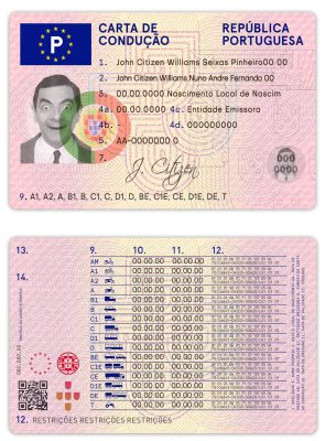 Fake Portugal Driver License Template