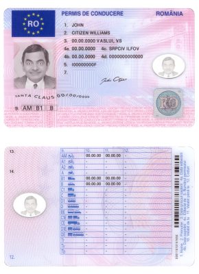 Fake Romania Driver License Template