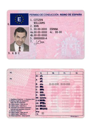 Fake Spain Driver License Template