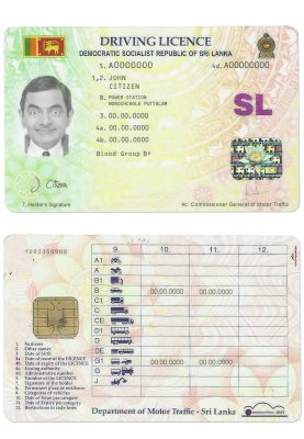 Fake Sri Lanka Driver License Template