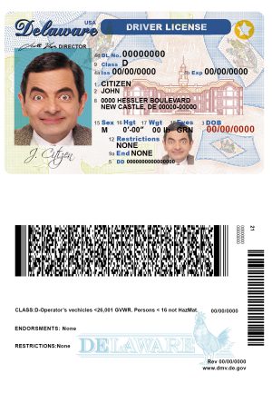 USA Editable Templates 6 Fake USA Delaware Driver License Template