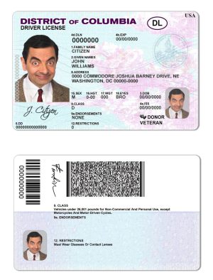 USA Editable Templates 11 Fake USA District of Columbia Driver License Template