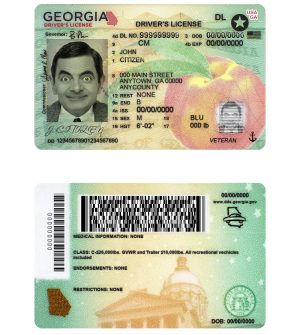 Fake USA Georgia Driver License Template (2019 – present) | PSD Layer-Based