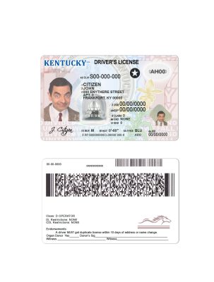 Fake USA Kentucky Driver License Template