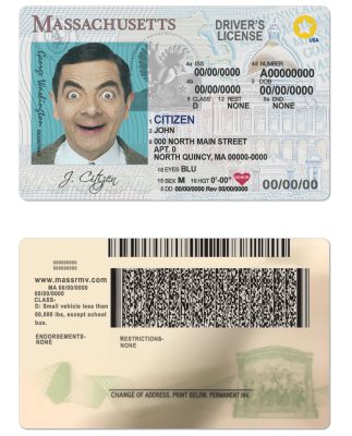 Fake USA Massachusetts Driver License Template
