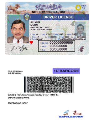 USA Editable Templates 13 Fake USA Nevada Driver License Template