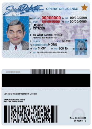 USA Editable Templates 16 Fake USA South Dakota Driver License Template