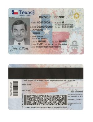 USA Editable Templates 10 Fake USA Texas Driver License Template | PSD Layer (2020 – present)