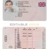 Fake United Kingdom Driver License Template (January 2021 – December 2021) | PSD Layer-Based