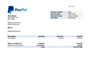 USA Editable Templates 8 USA PayPal invoice template in Word and PDF format, fully editable