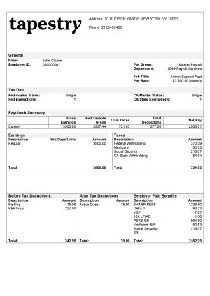 USA apparel company employee sheet template in Word and PDF format