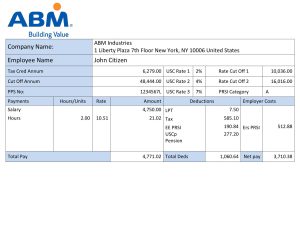 USA facility services company employee sheet template in Word and PDF format
