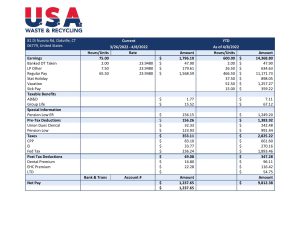 USA Editable Templates 3 USA Waste & Recycling recycling company pay stub Word and PDF template