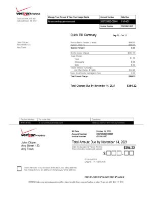USA Editable Templates 4 USA Verizon invoice template in Word and PDF format, fully editable