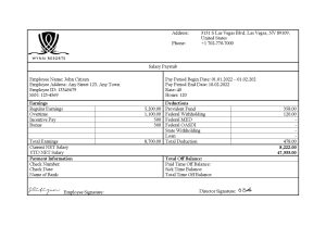 USA Editable Templates 6 USA Wynn Resorts hospitality company pay stub Word and PDF template