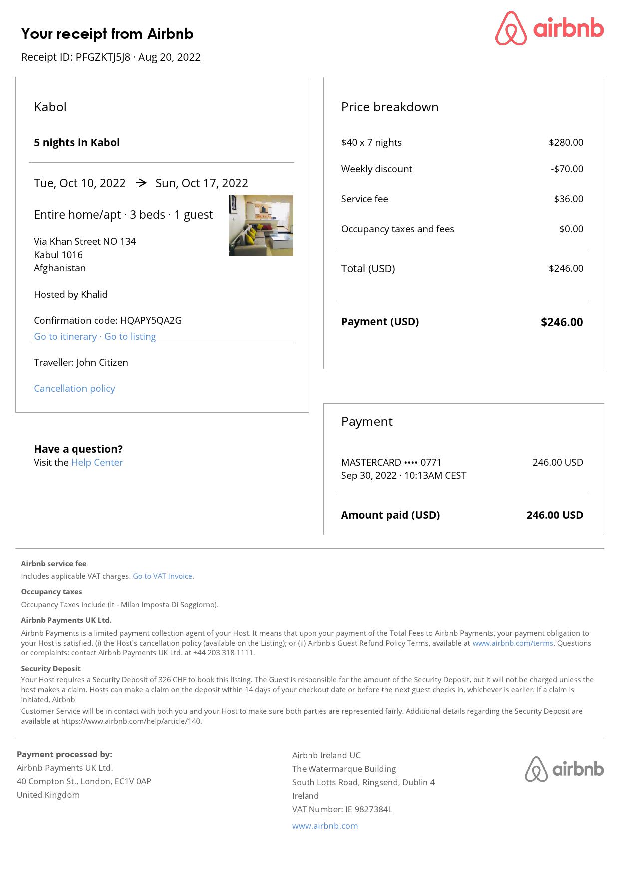 Editable Afghanistan Hotel Booking Form Template | Fillable PDF