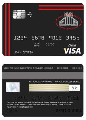 Fillable Albania Bank of Albania bank visa card debit card Templates