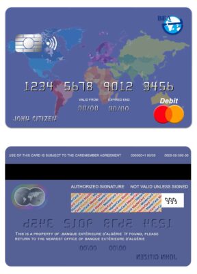 Fillable Algeria banque extérieure mastercard Templates | Layer-Based PSD