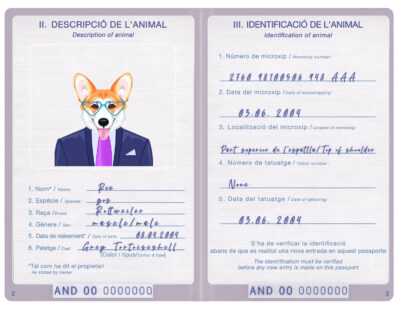 Andorra dog Fake PSD Passport | Instant Download