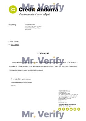 Download Andorra Credit Andorra Bank Reference Letter Templates | Editable Word