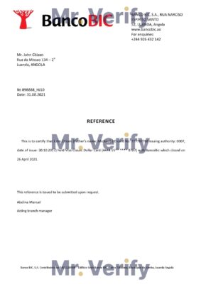 Download Angola Banco BIC Bank Reference Letter Templates | Editable Word