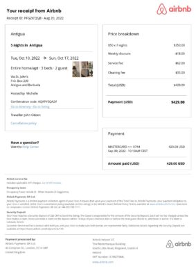 Editable Antigua and Barbuda Hotel Booking Form Template | Fillable PDF