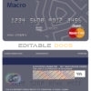Editable Argentina Banco Macro S.A. bank mastercard debit card Templates in PSD Format