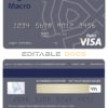Editable Argentina Banco Macro S.A. bank visa cardTemplates in PSD Format