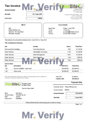 Australia Editable Template 2 High-Quality Australia TimeSite easy-to-use application Invoice Template PDF | Fully Editable